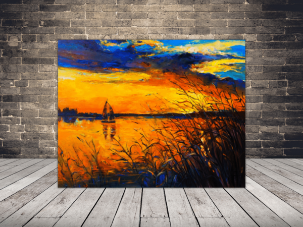 Une image d'un coucher de soleil sur la baie