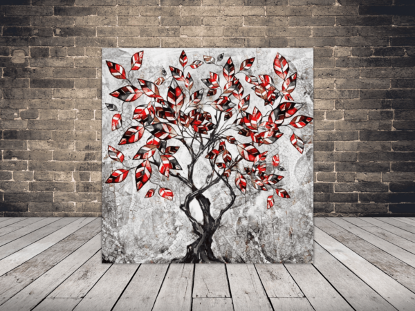Une image d'un arbre rouge