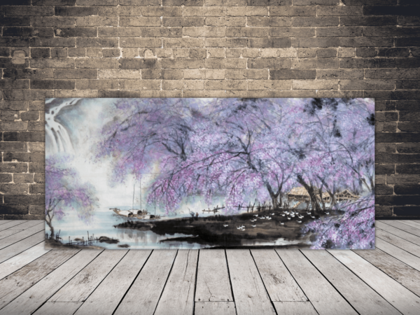 Une image d'arbres violets