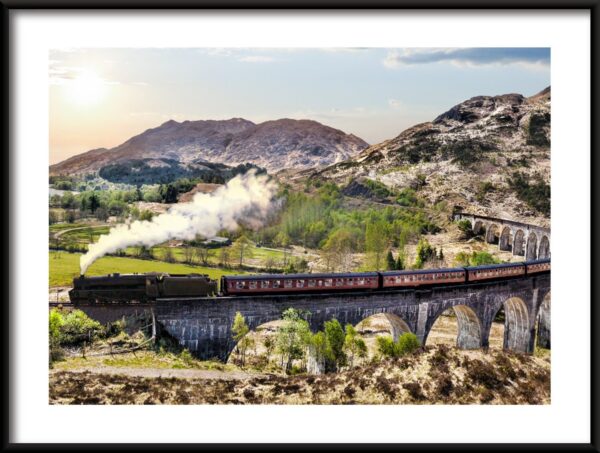 Train sur le pont Poster