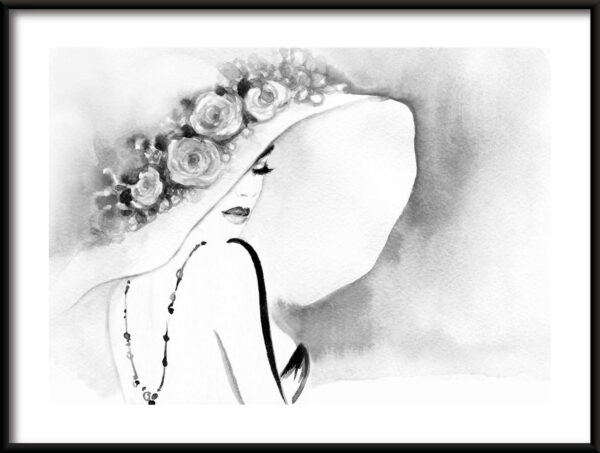 Affiche Portrait au chapeau