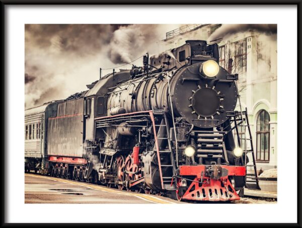 Affiche de la locomotive à vapeur