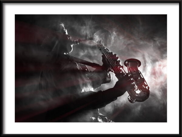 Affiche de saxophone noir