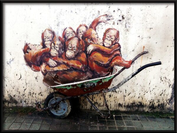 Brouette avec affiche de singes – Image 2