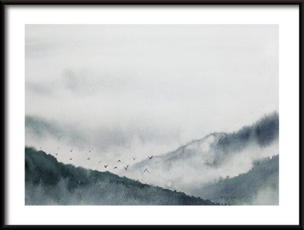 Affiche Oiseaux dans les montagnes