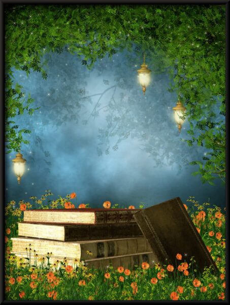 Livres dans l'affiche de l'herbe – Image 2