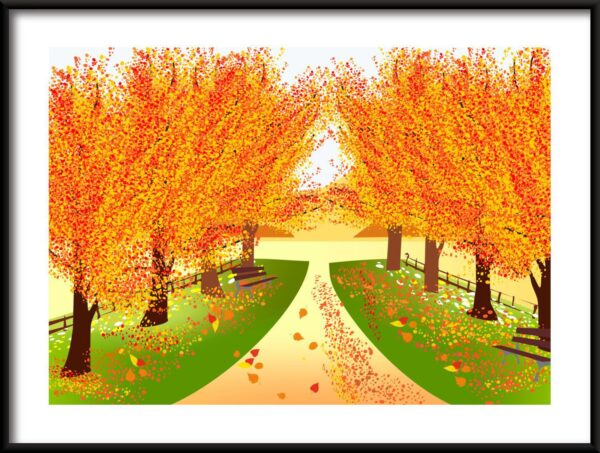 Affiche de route d'automne