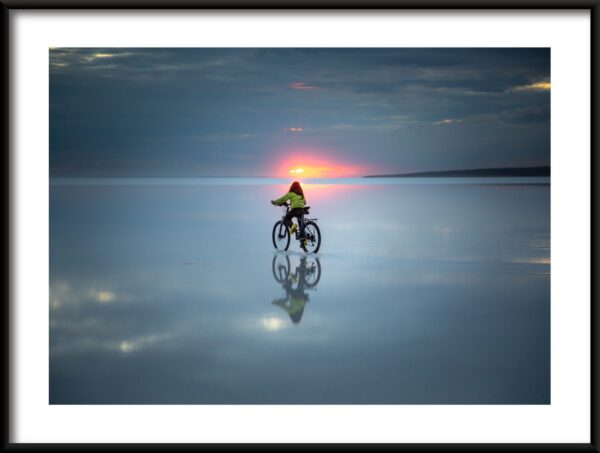Faire du vélo sur l'eau Poster