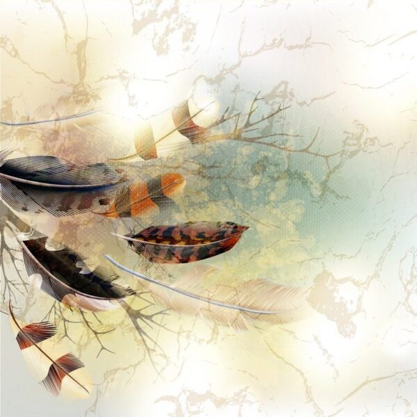 Peinture murale Plumes dans le vent