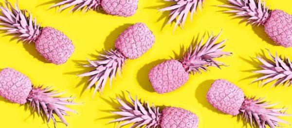 Peinture murale Ananas roses