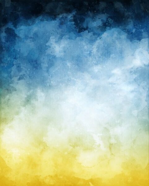 Peinture murale Aquarelle Bleu-Jaune
