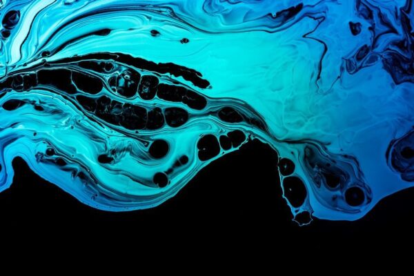 Peinture murale Marbre bleu liquide