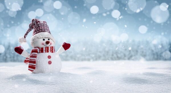 Peinture murale Bonhomme de neige souriant