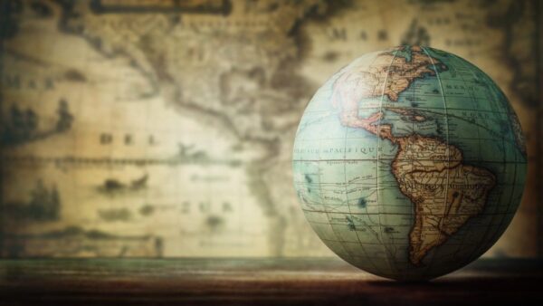 Peinture murale Globe et carte
