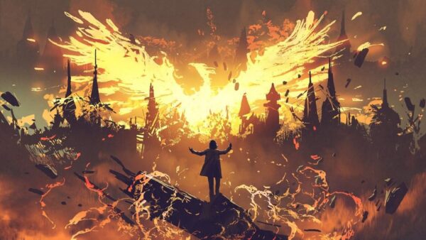 Poster XXL Phénix en flammes