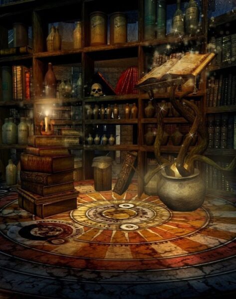 Peinture murale L'atelier du sorcier