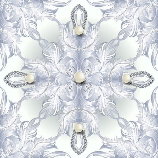 Peinture murale Motif baroque blanc