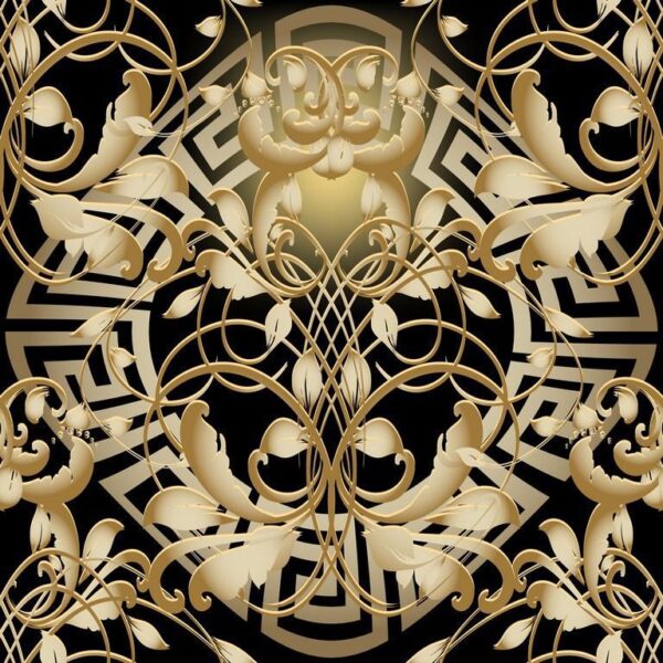 Peinture murale Motif baroque doré