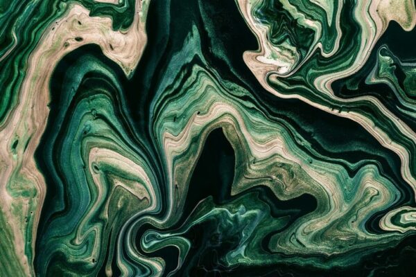 Peinture murale Vagues vert foncé