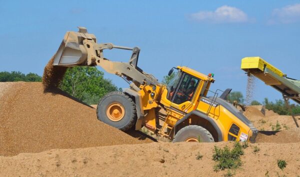 Peinture murale Excavatrice sur le chantier