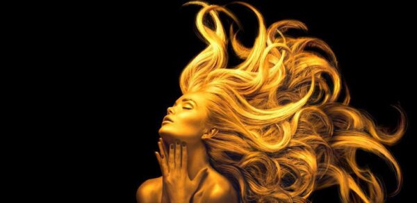 Peinture murale Femme en or