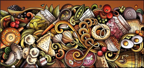 Peinture murale Nourriture russe