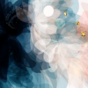 Peinture murale Fleurs bleues et roses