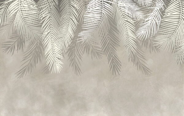 Sticker mural feuilles blanches