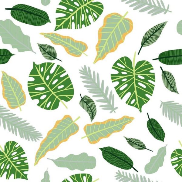 Peinture murale Motif Tropical dans les Feuilles