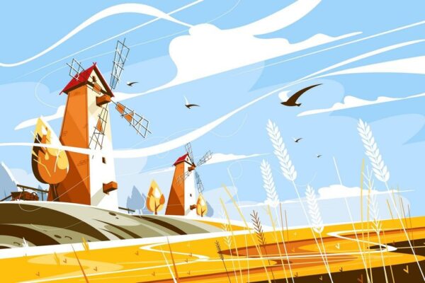 Peinture murale Jour venteux