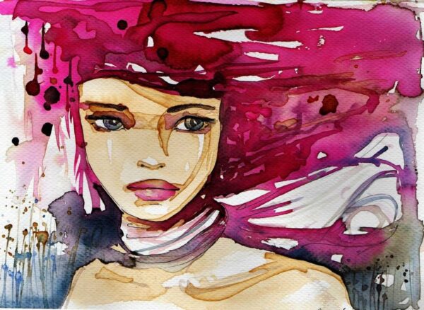 Peinture murale Vent d'automne dans les cheveux