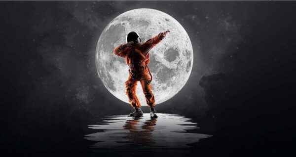 Peinture murale Astronaute dansant