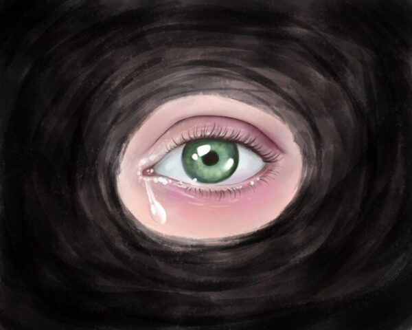 Peinture murale Oeil qui pleure