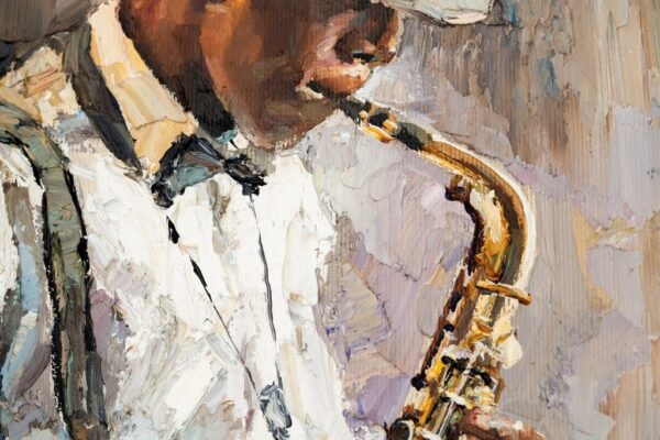 Peinture murale Homme avec un saxophone