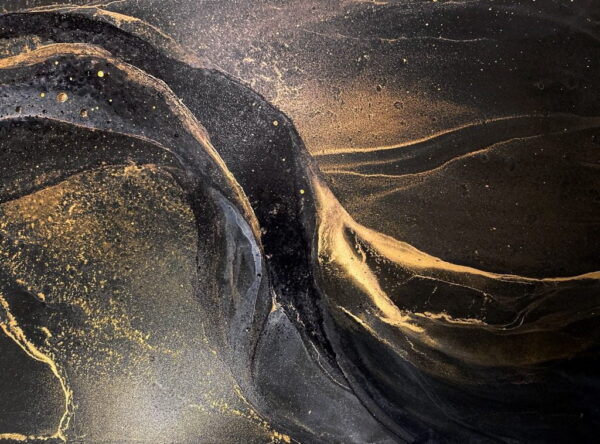 Peinture murale Or-Sable noir