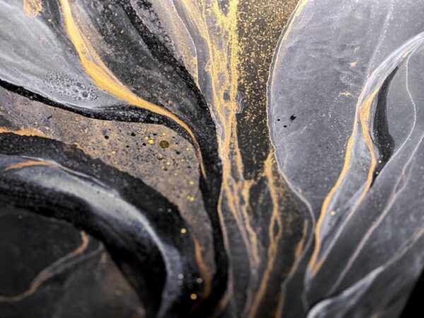Peinture murale Art noir avec de l'or