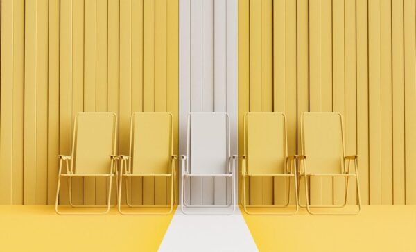 Peinture murale Chaises longues jaunes