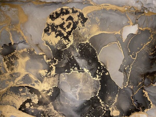 Peinture murale Encre dorée