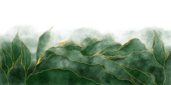 Peinture murale Marbre vert avec de l'or