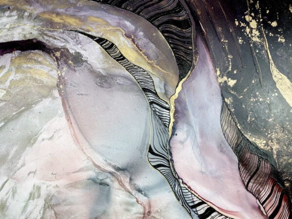 Peinture murale Marbre avec Rose