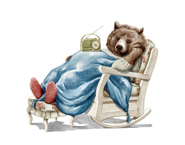 Peinture murale Ours dans le fauteuil