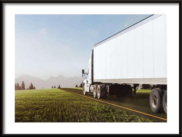 Affiche de camion blanc
