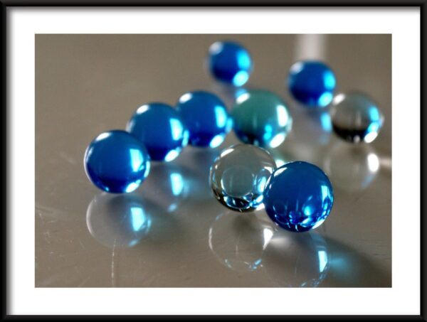 Affiche boules bleues