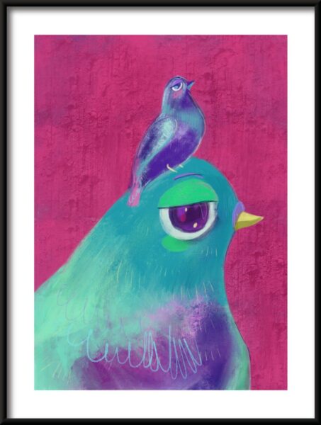 Deux oiseaux Poster