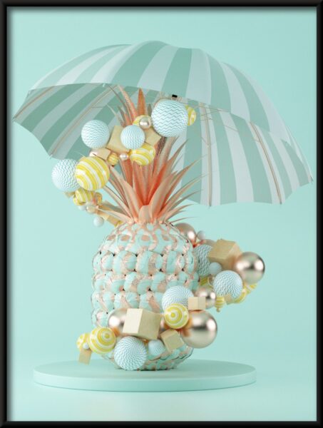 Ananas sous le parapluie Poster – Image 2