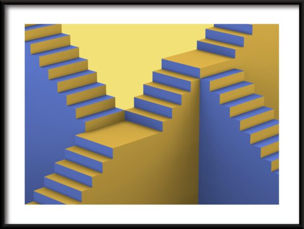 Affiche escalier jaune