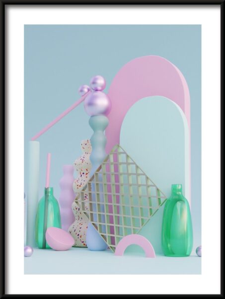 Affiche verte et rose – Image 3