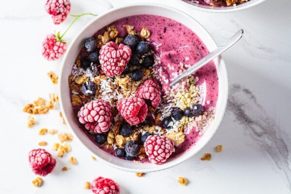 Papier peint Porridge aux framboises