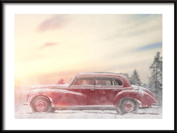 Affiche de voiture d'hiver