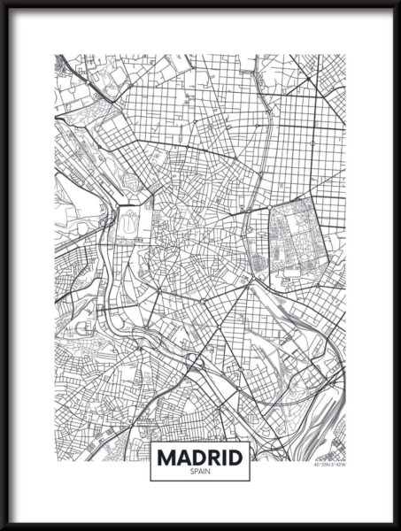 Affiche Carte de Madrid